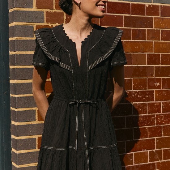Nessa Cotton Seersucker Maxi D...