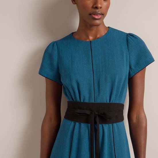 Rosie Techni Voile Maxi Dress - Azure Blue